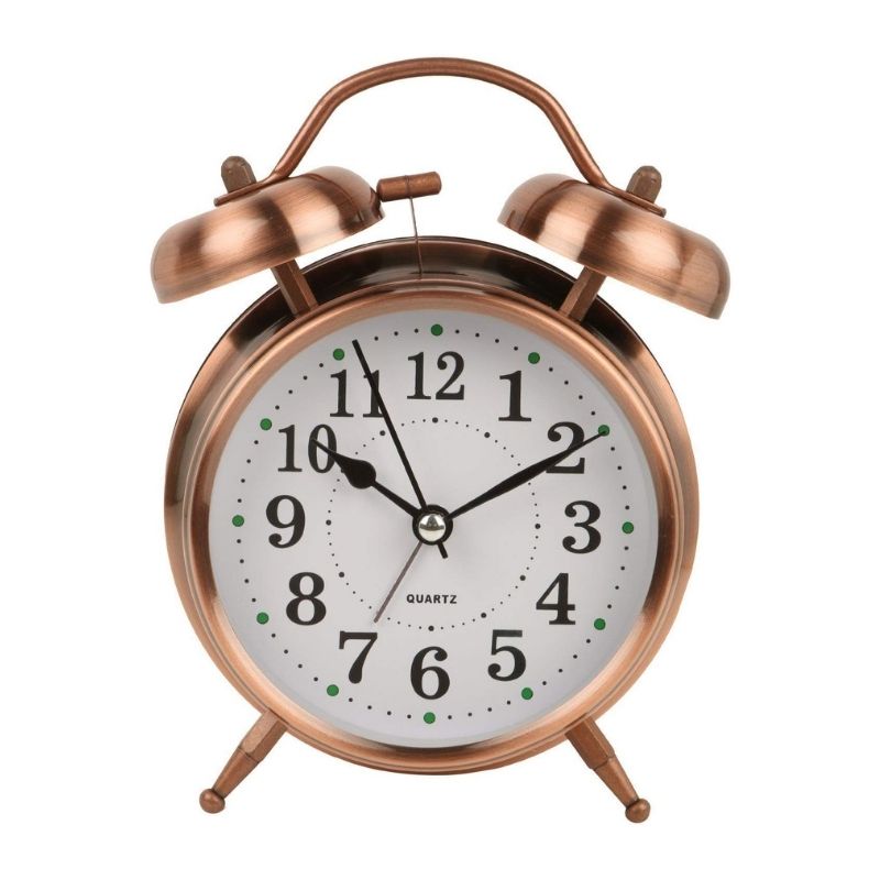 Twin Bell Table Clock (Copper)