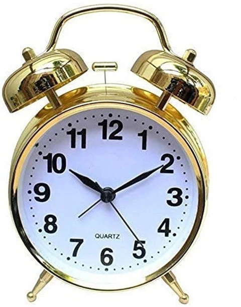 Twin Bell Table Clock (Golden)